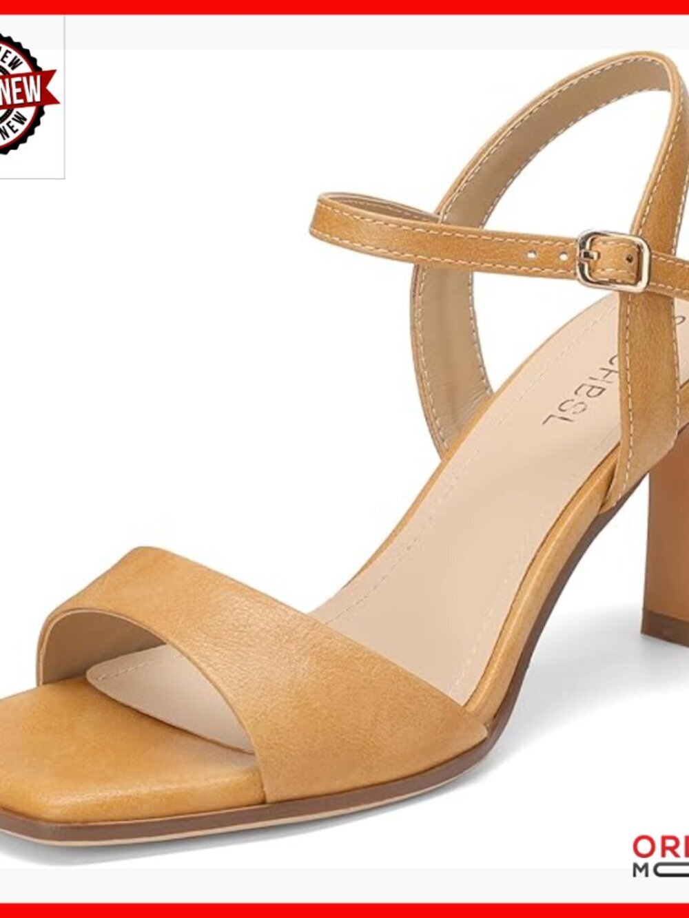 Strappy Heeled Sandals with Ankle Strap, 3-Inch Block Heel, Open Toe